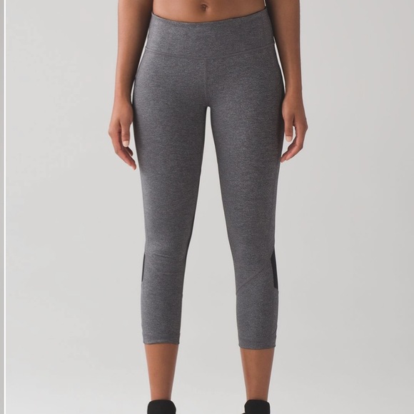 Lululemon Pace Rival Crop  - Heathered Black / Heathered Slate - Picture 1 of 10